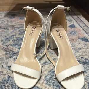 Amazon White High-Heeled Sandals